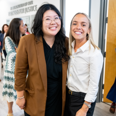 Shelle Shimizu and Marisa Harris from CCJP at Founder's Hall